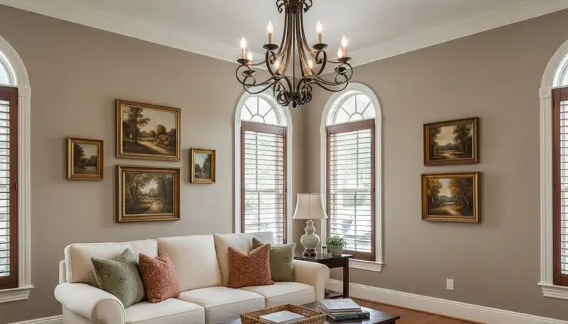 Freshly painted San Antonio TX living room with smooth professional interior finishes and modern colors