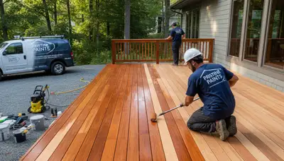 Professional deck staining by expert painters in San Antonio, TX for durable wood protection