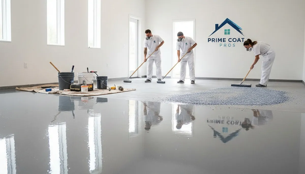 Professional epoxy garage floor coating in San Antonio TX by local house painting experts