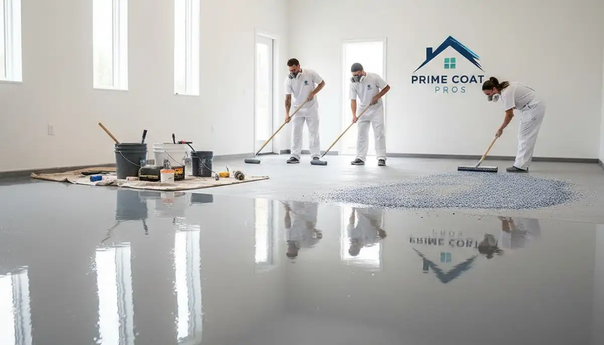 Professional epoxy garage floor coating in San Antonio TX by local house painting experts
