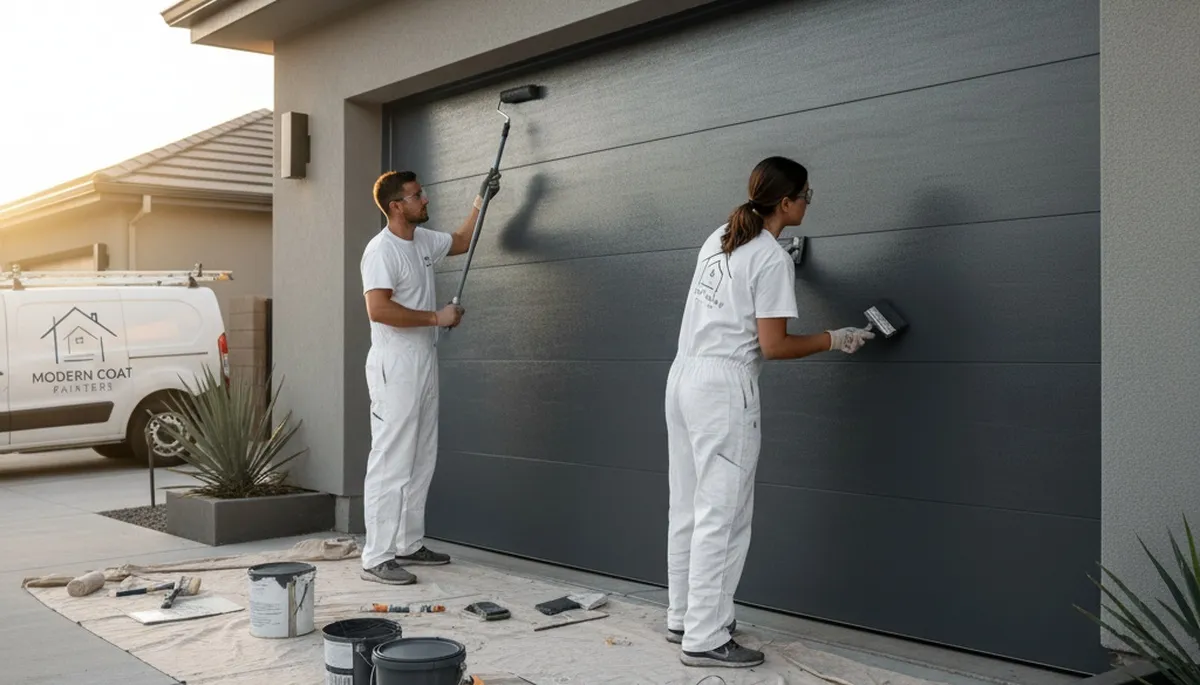 Professional garage door painting in San Antonio TX with durable finish for lasting curb appeal