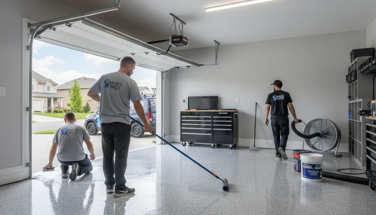 Professional epoxy garage floor coating in San Antonio TX by expert house painters