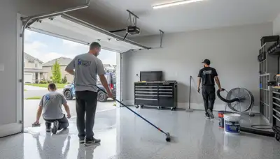 Professional epoxy garage floor coating in San Antonio TX by expert house painters