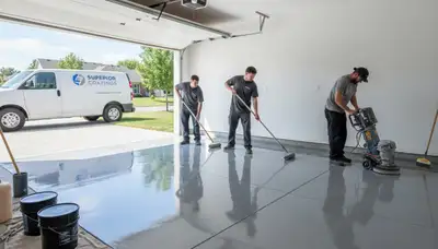 Professional epoxy garage floor coating in San Antonio, TX by local house painting experts