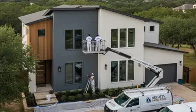 San Antonio TX house painting service team painting a home exterior for paintersinsanantoniotx.com
