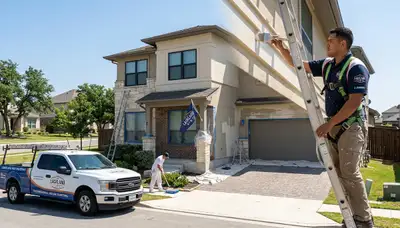 Professional house painters in San Antonio TX providing residential exterior painting services