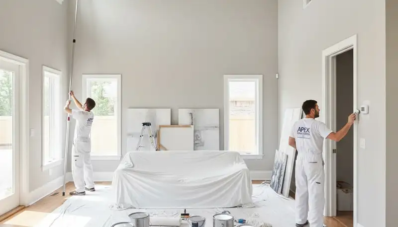 Professional interior house painters in San Antonio TX applying fresh wall paint for a modern home finish