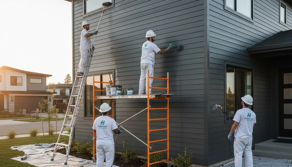 Professional siding painting on a San Antonio TX home by expert exterior house painters