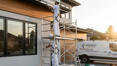Professional trim and fascia painting on a San Antonio, TX home by expert house painters