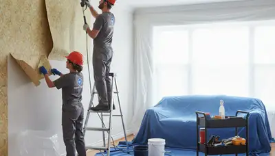 Professional wallpaper removal service in San Antonio TX with clean wall preparation and expert painters